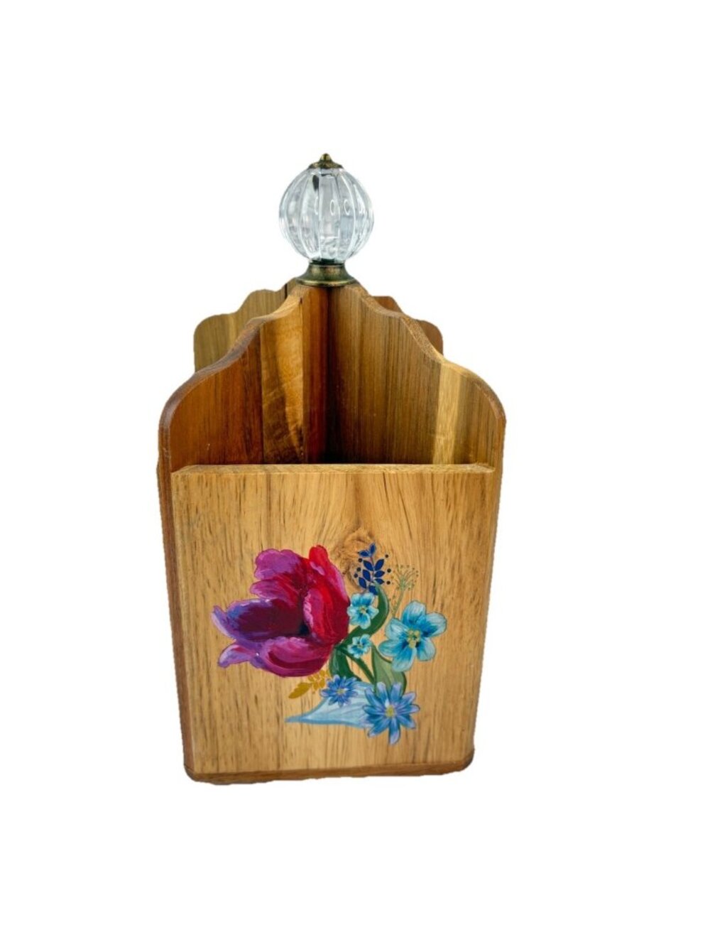 *Pioneer Woman Heritage Floral Wooden Rotating Utensil Caddy Lazy Susan 4 Part